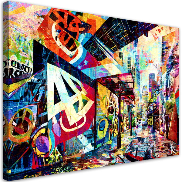 Kunstdruck auf Leinwand 'Vibrant Echoes of the City'