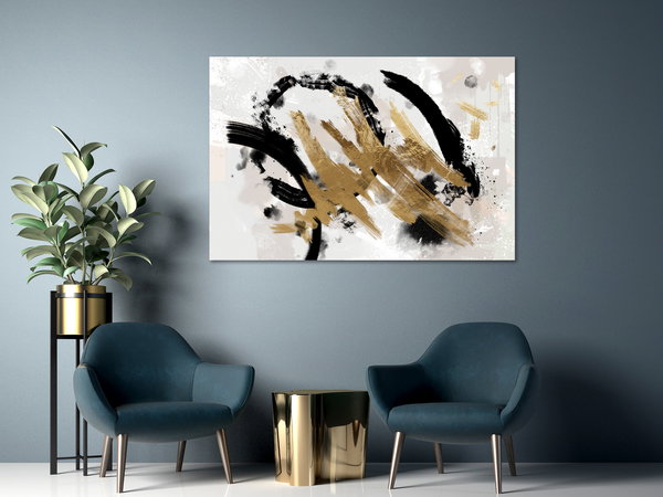 Kunstdruck auf Leinwand 'Golden Impression Wide'