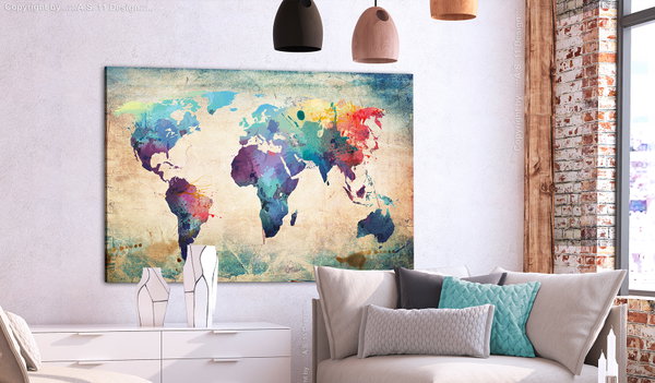 Pinnwand Bild 'Colorful World Map'