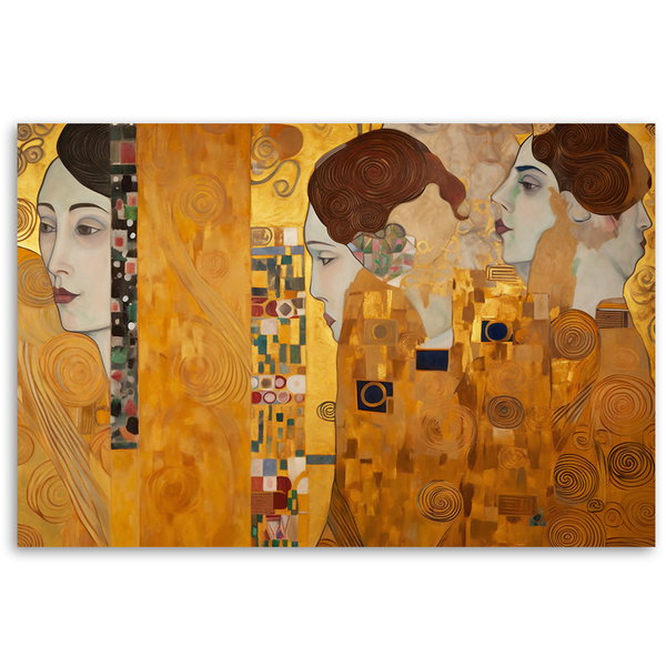 Kunstdruck auf Leinwand 'Klimt's Golden Visions'