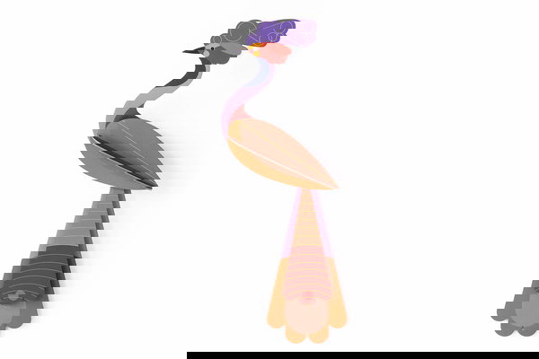 Arte de papel 3D 'Elegant Orange Tail'