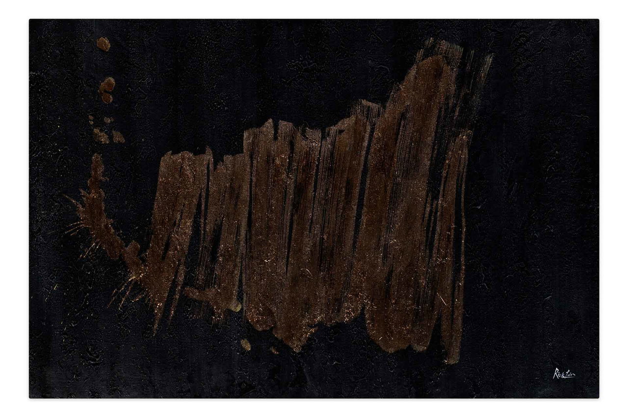 Olieverf schilderijen 'Golden Fragments' | Handgeschilderd unicum 180x120cm komt in de ruimte goed tot zijn recht.