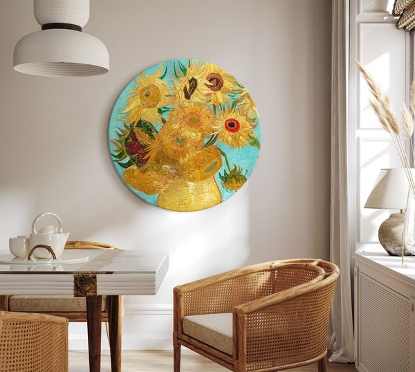 Rundes Bild 'Gogh's Sunflowers'