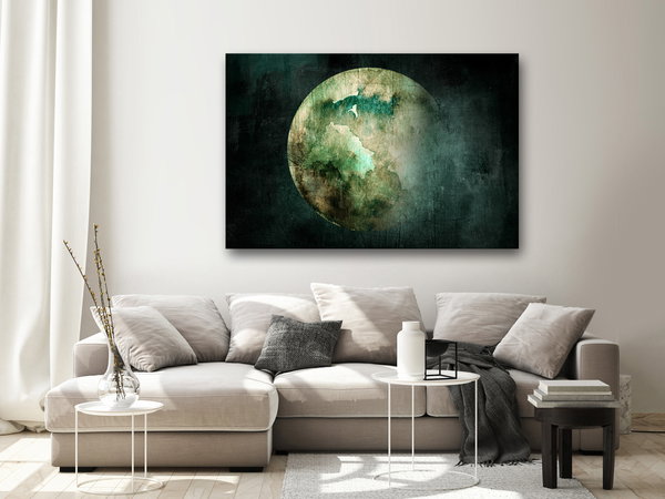 Kunstdruck auf Leinwand 'Green Pangea Wide'
