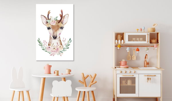 Kunstdruck auf Leinwand 'Deer Julius Vertical'