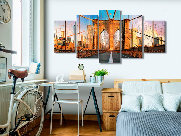 Kunstdruck auf Leinwand 'Bridge to Happiness (5-teilig) Wide'