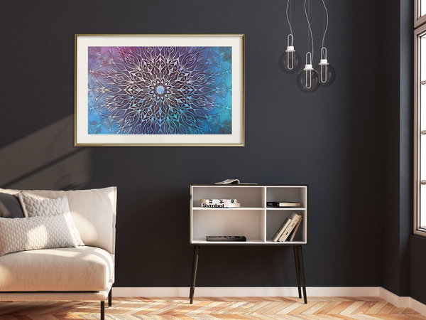 Poster 'Blue and Pink Mandala'