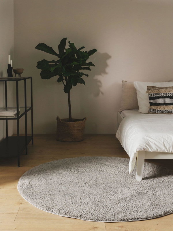 Design Hochflorteppich Soda Grau