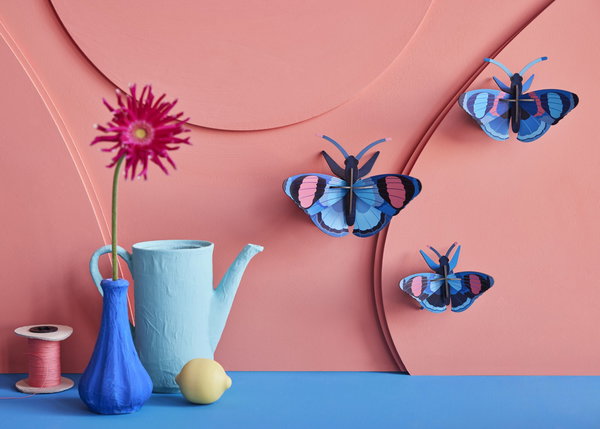Wanddeko Papier 'Azur-Flug-Trio'