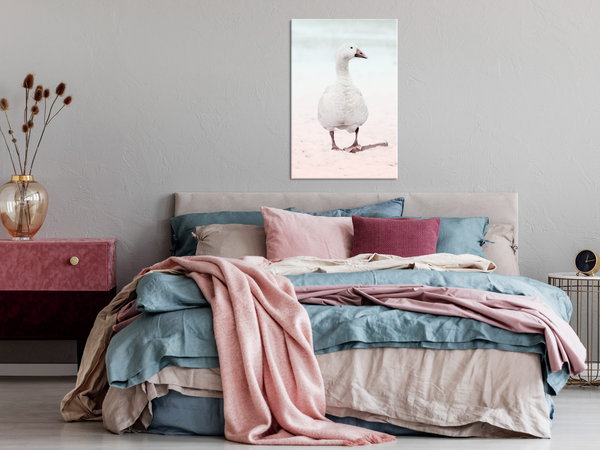 Kunstdruck auf Leinwand 'Winter Duck Vertical'