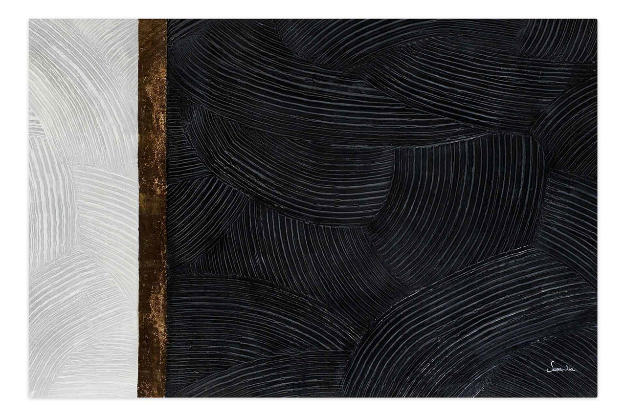 Olieverf schilderijen 'Arcane Darkness' | Handgeschilderd unicum 180x120cm komt in de ruimte goed tot zijn recht.