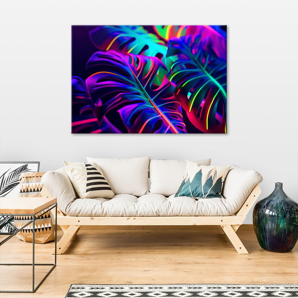 Kunstdruck auf Leinwand 'Neon Jungle 2'