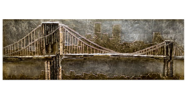 Holzbild 3D 'Le Pont d'Or' 144x44x7cm