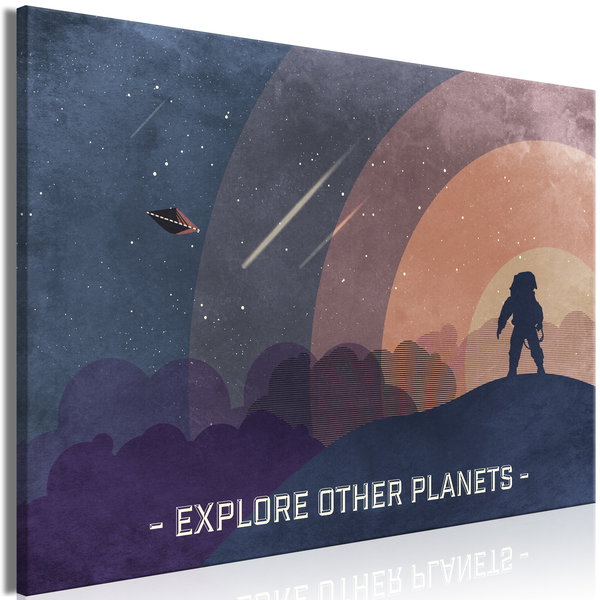Kunstdruck auf Leinwand 'Explore Other Planets Wide'
