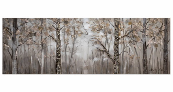 Handbemalter Kunstdruck 'Forêt du Silence' 150x50cm