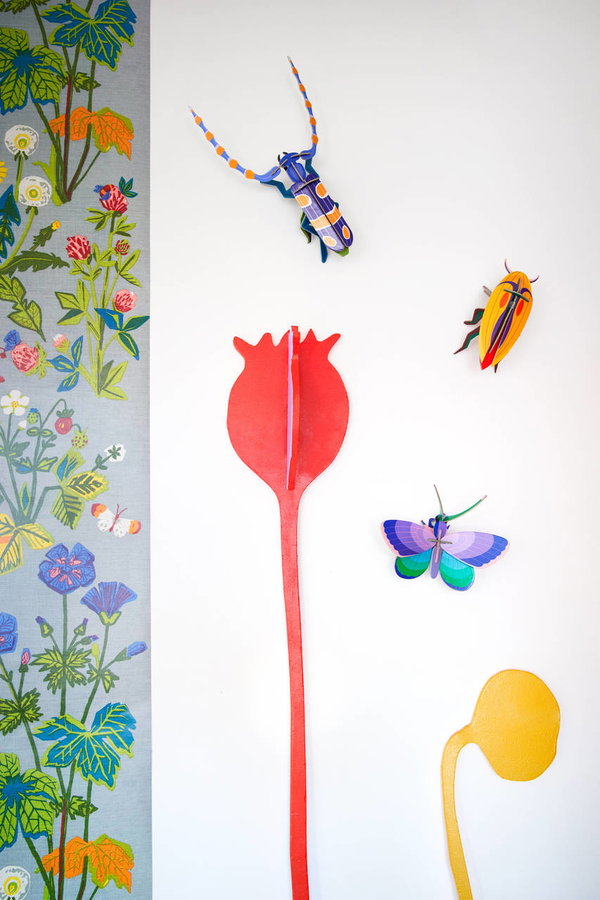 Wall deco 3d of cardboard 'Blue Copper Butterfly'