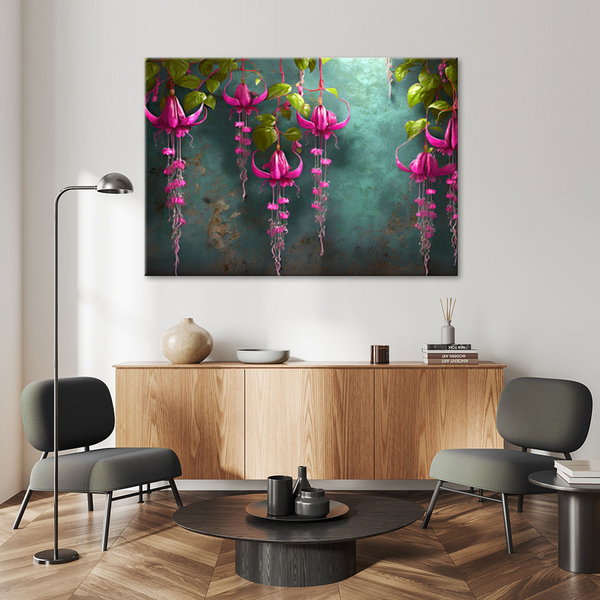 Kunstdruck auf Leinwand 'Hanging Purple Flowers 3'