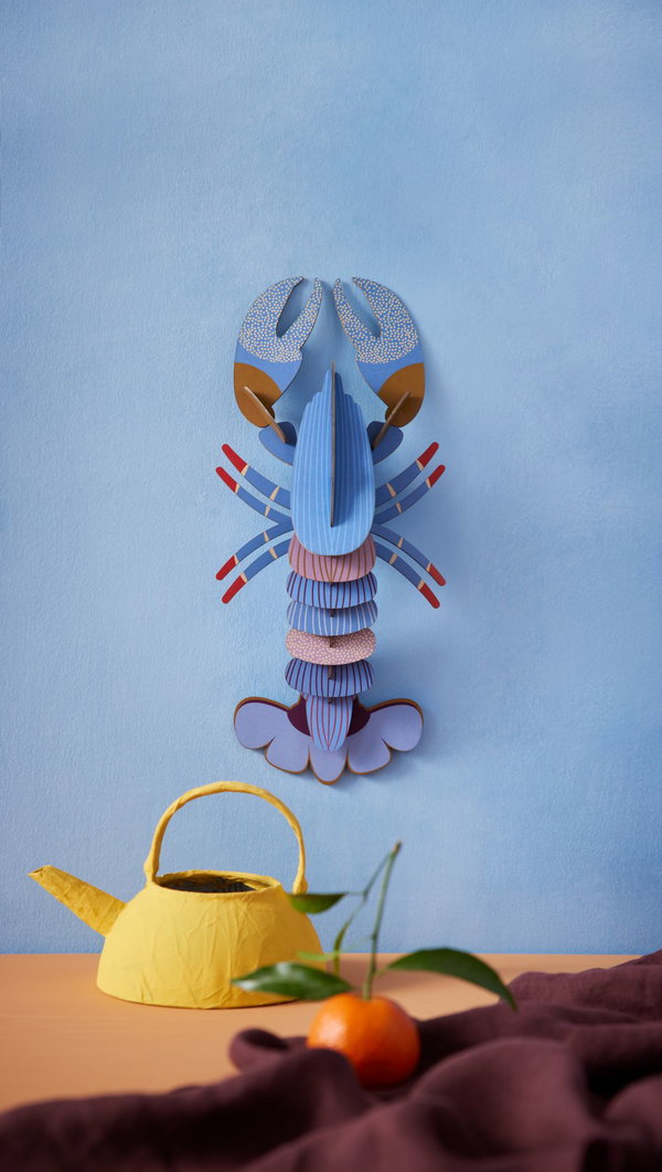 Wanddeko Papier 'Azur-Hummer'