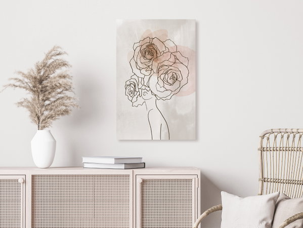 Kunstdruk op canvas 'Anna and Roses Vertical'