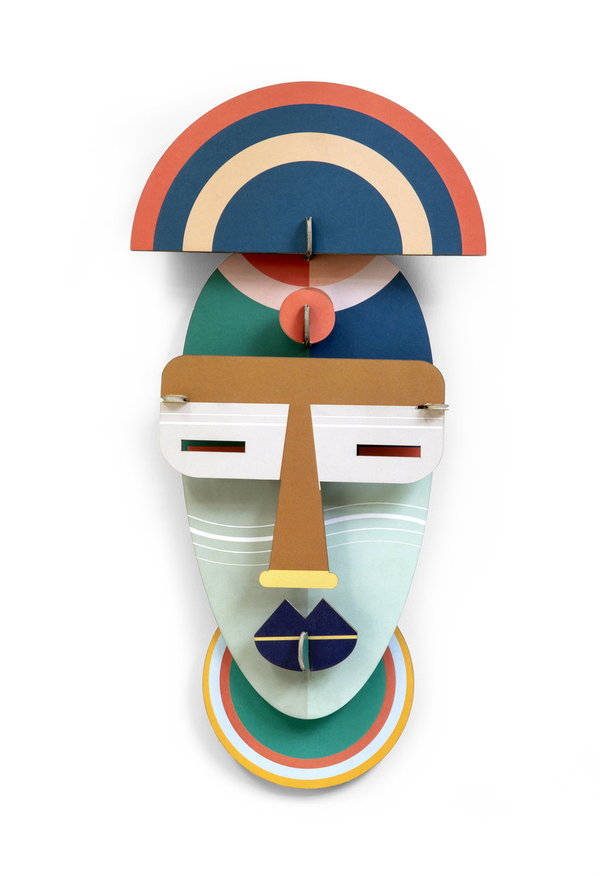 3D Wandobject gemaakt van karton 'Rainbow Wall Mask'