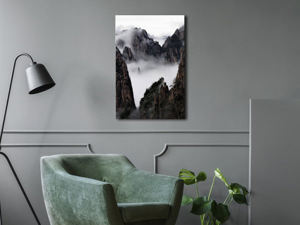 Kunstdruck auf Leinwand 'Fog Over Huang Shan Vertical'