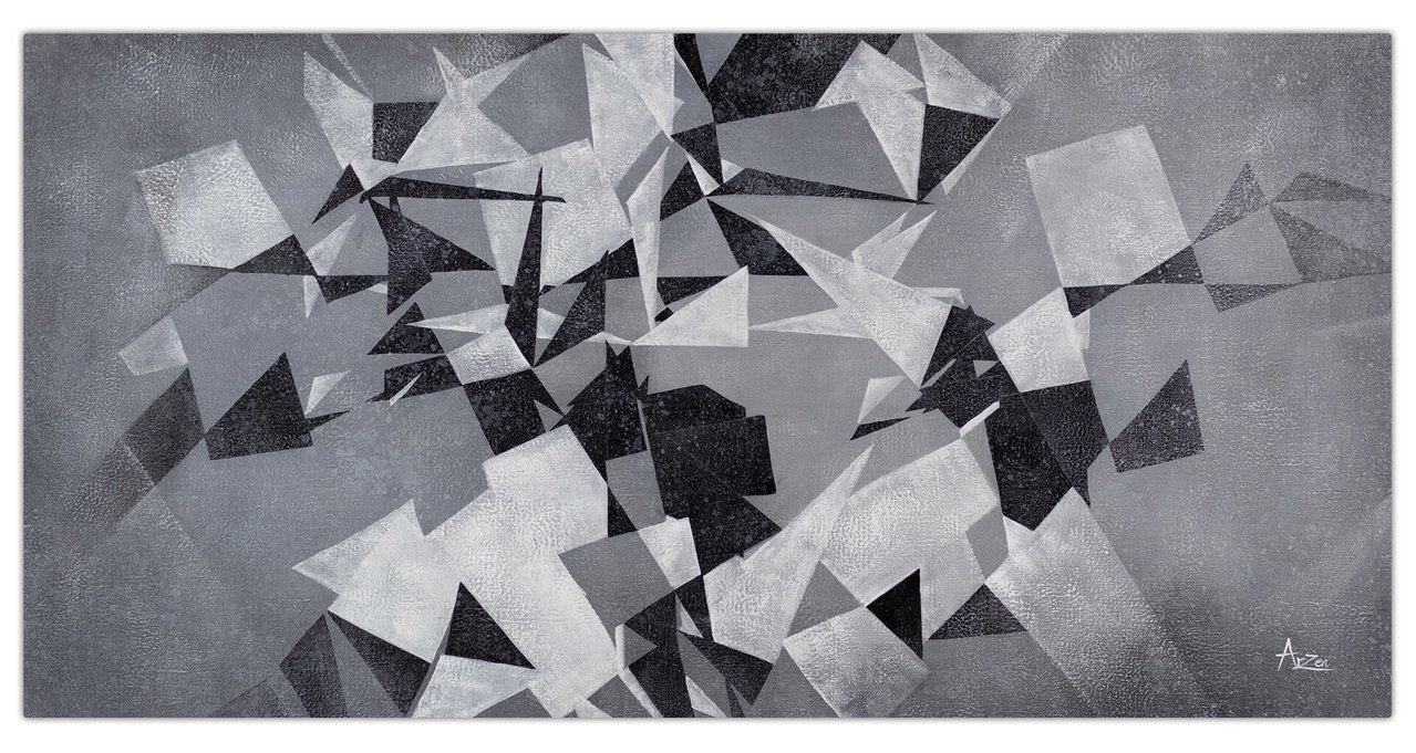 XXL Olieverf schilderijen 'The Play of Geometry' | Handgeschilderd unicum in de ruimte.