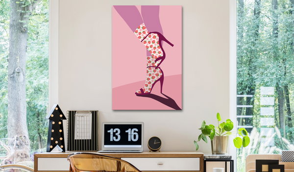 Kunstdruck auf Leinwand 'Strawberry Socks Vertical'