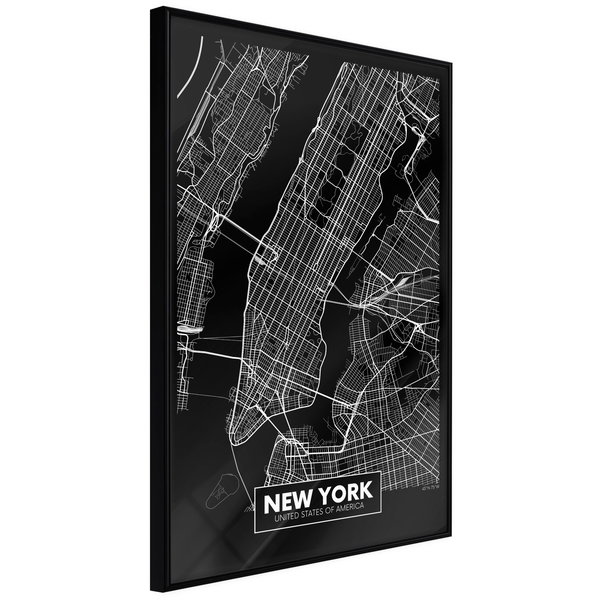 Poster 'City Map: New York (Dark)'