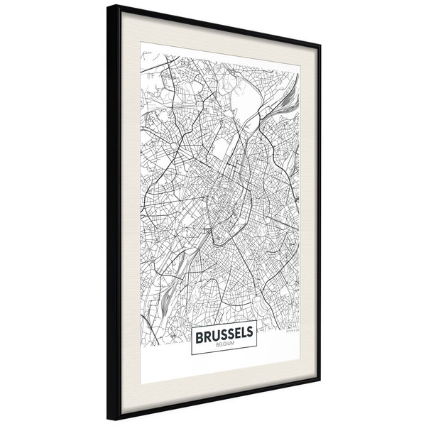Poster 'City map: Brussels'