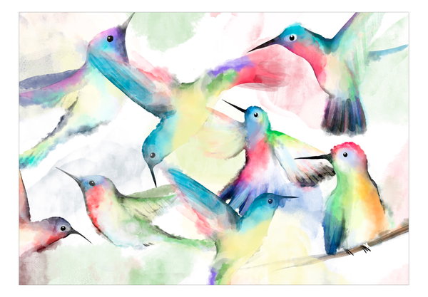 Selbstklebende Tapete 'Watercolor Birds'
