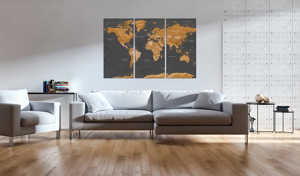 Kunstdruck auf Leinwand 'World Map: Modern Aesthetics'