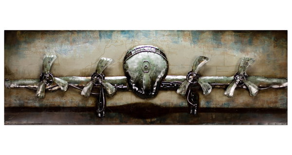 Metallbild 3D 'Rotating Propeller' 144x44x7cm
