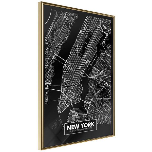 Poster 'City Map: New York (Dark)'