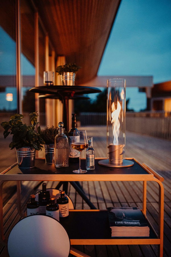 SPIN 90 Tischfeuer silber | Outdoor &amp; Indoor