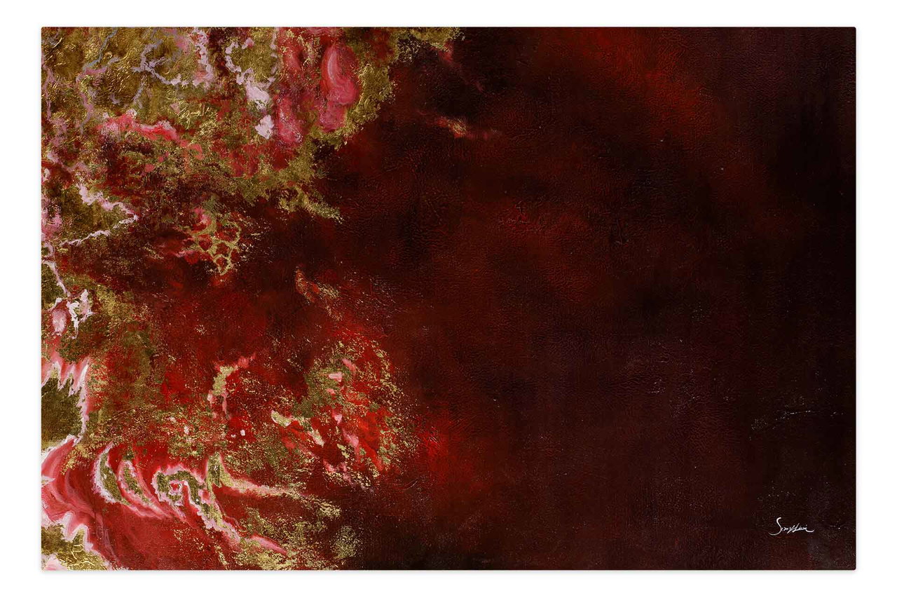 Olieverf schilderijen 'Volcanic Shades' | Handgeschilderd unicum 180x120cm in de ruimte.