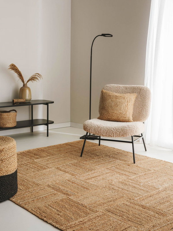 Design Juteteppich Jutta Hellbraun