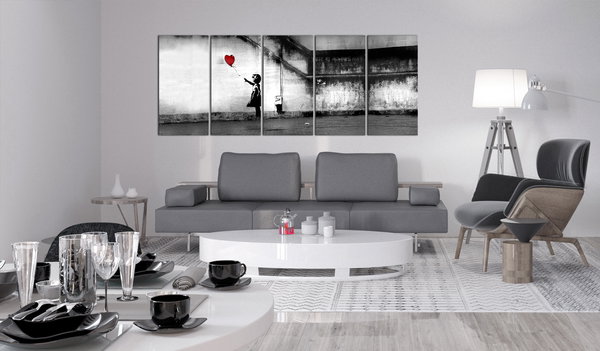 Kunstdruck auf Leinwand 'Banksy: Runaway Balloon'