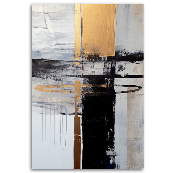Kunstdruck auf Leinwand 'Golden Textured Serenity 1'