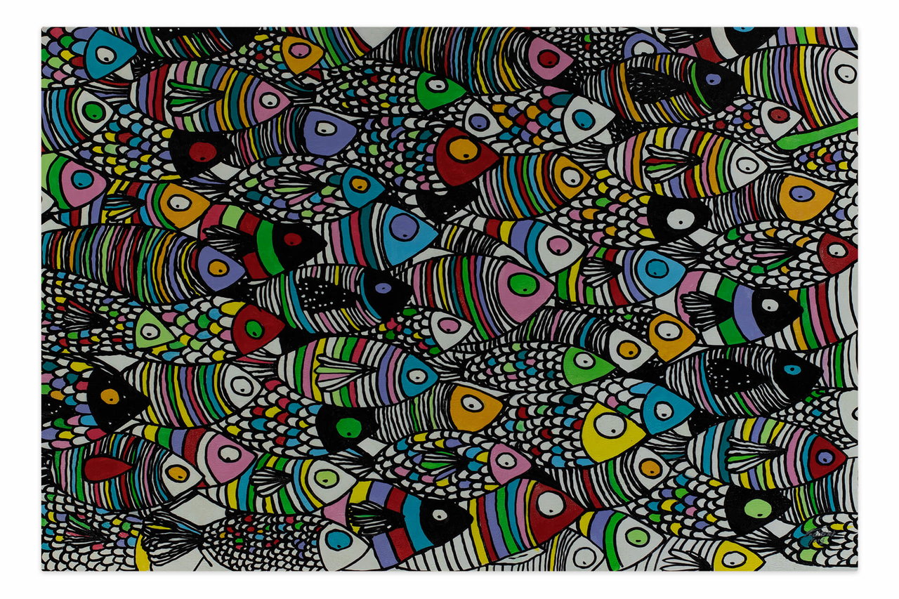 Olieverf schilderijen 'Together strong' | Handgeschilderd unicum 180x120cm in de ruimte.