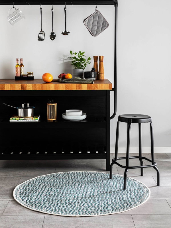 Design In- &amp; Outdoor Runder Teppich Cleo Blau