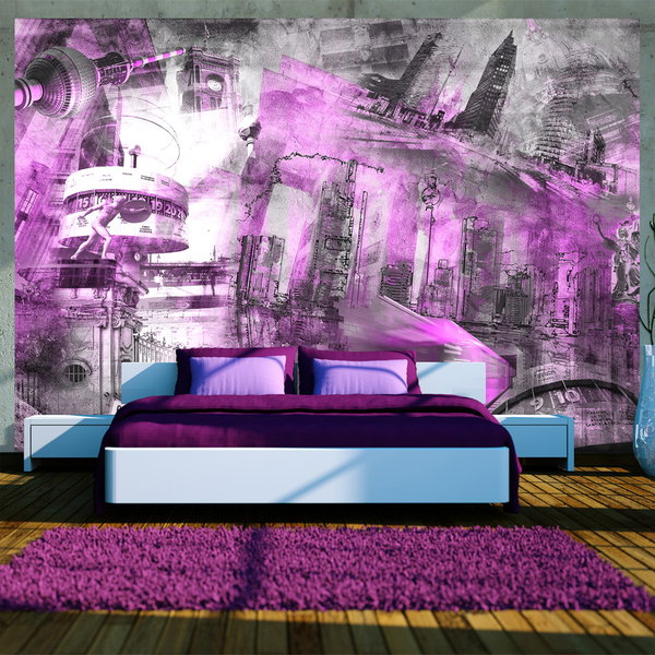 Wallpaper 'Berlin - Collage (lilac)'