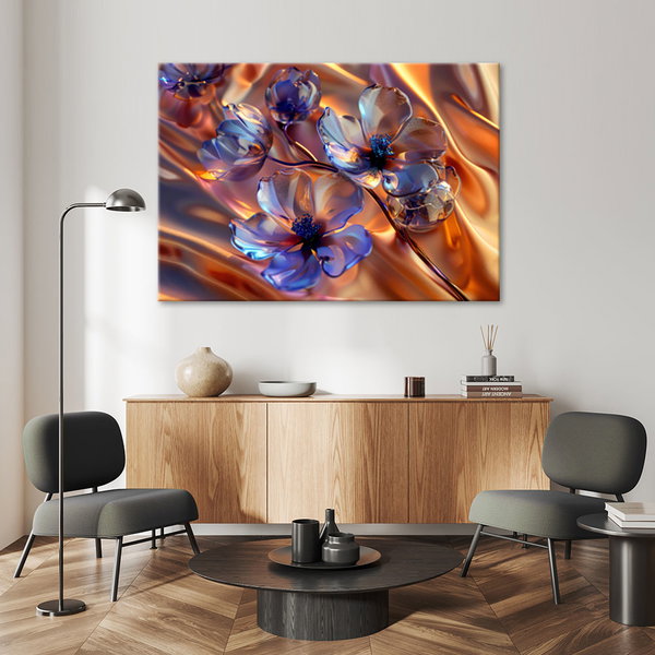 Kunstdruck auf Leinwand 'Golden Prism Blossoms 1'