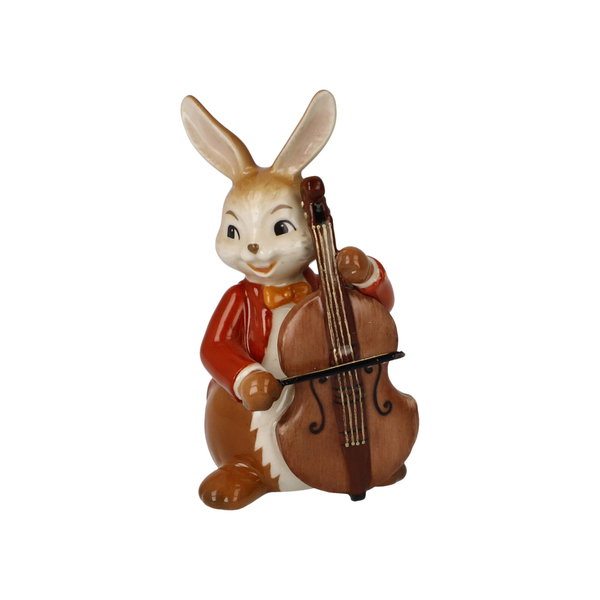 Porzellan Figur 'Fröhlicher Bassist' von Goebel 4x8x4,5cm
