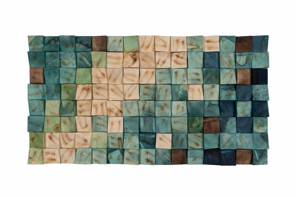 Quadro in legno rilievo 'Oceanic Colours' 98x55x6,5cm