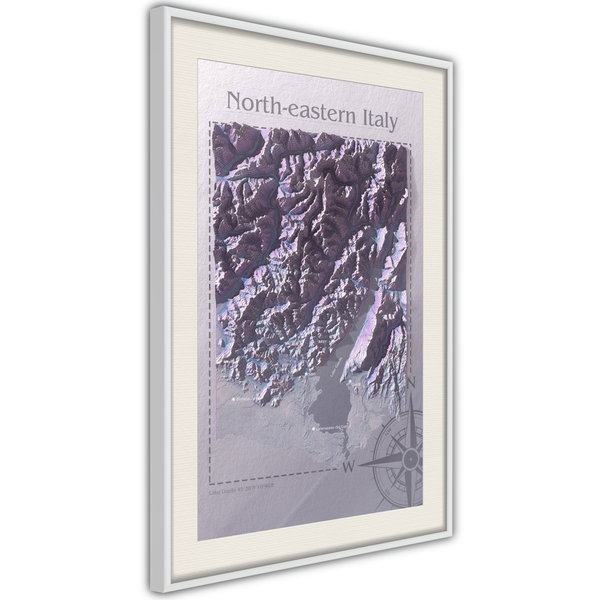 Poster 'Raised Relief Map: North-Eastern Italy'