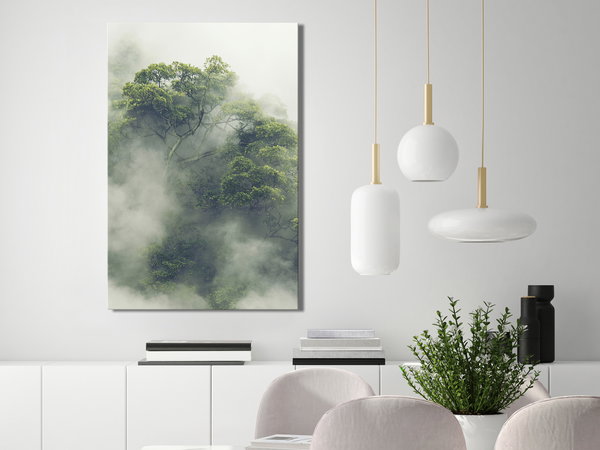 Kunstdruck auf Leinwand 'Foggy Amazon Vertical'