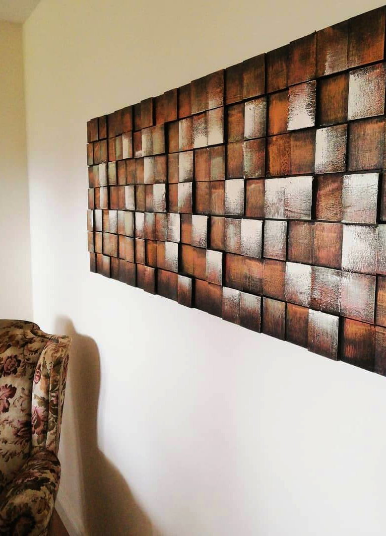 Holzbild 3D 'Nasse Erde' 150x50x6cm