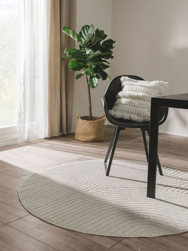Design In- &amp; Outdoor Runder Teppich Mars Beige