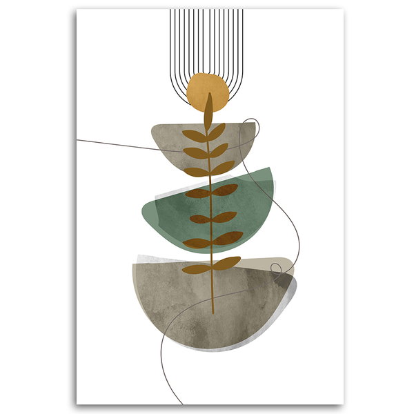 Kunstdruck auf Leinwand 'Botanical Stacked Shapes'
