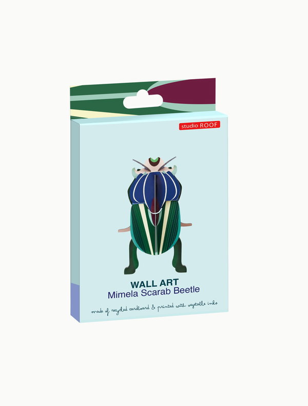 Wall deco 3d of cardboard 'Elegant Green Bug'
